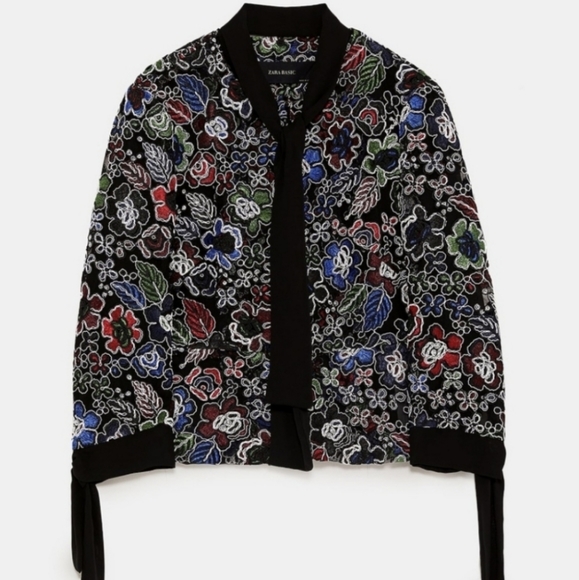BNWT Zara Floral Embroidered Blazer - M - Picture 7 of 8